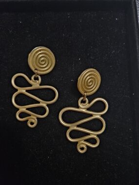 Gold Swirl Drop Earrings - Elegant Women’s Jewelry